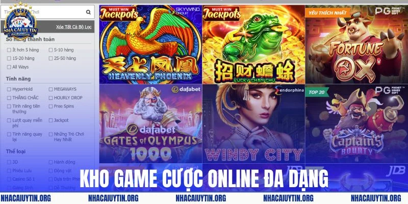 Kho game cược online đa dạng